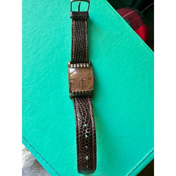 VINTAGE 1940\'s ROGERS ART DECO WATCH ORIGINAL DIAL WIND UP WORKING main image 6